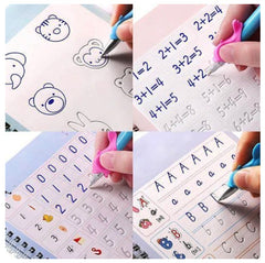 Kids Reusable Practice Book (4 Books + 1 Pen + 1 Grip & 10 Refills)